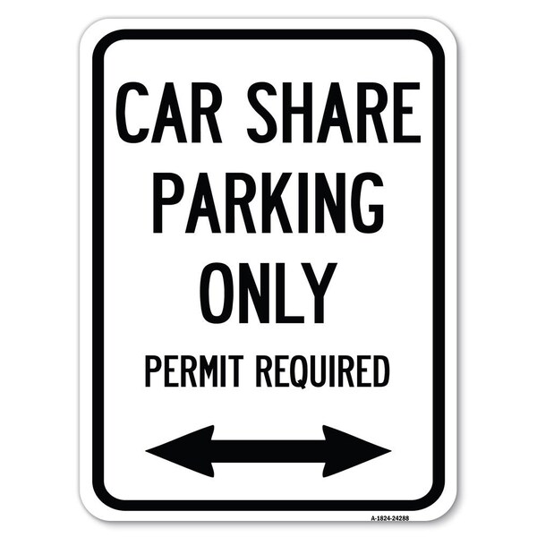 Car Share Parking Only Permit Required with Bidirectional Arrow Parking, A-1824-24288